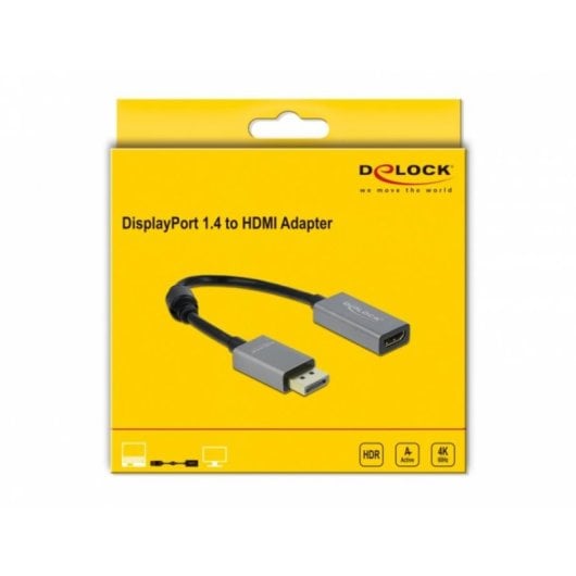 Adaptador DeLOCK DisplayPort 1.4 para HDMI 4K 60 Hz HDR 0,2 m