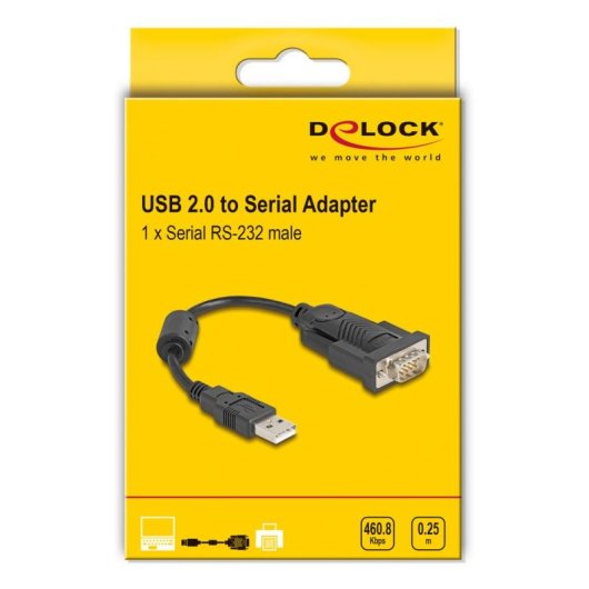 Adaptador USB 2.0 para Série DeLOCK 64276 Preto 0,25 m