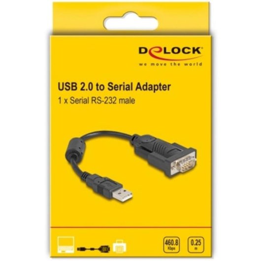 Adaptador USB 2.0 para Série DeLOCK 64276 Preto 0,25 m