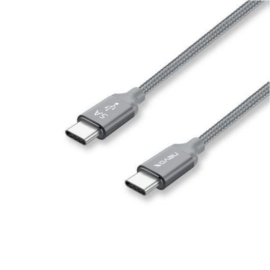 Cable USB C a USB C Nevox 1653 1 m USB 2.0 Gris Plata