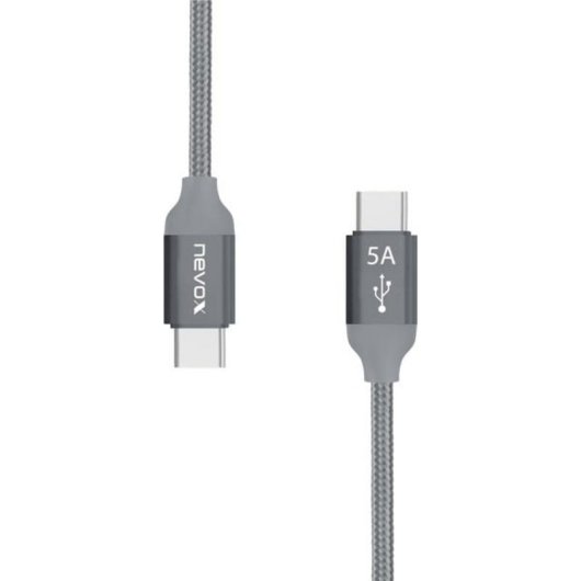 Cable USB C a USB C Nevox 1653 1 m USB 2.0 Gris Plata