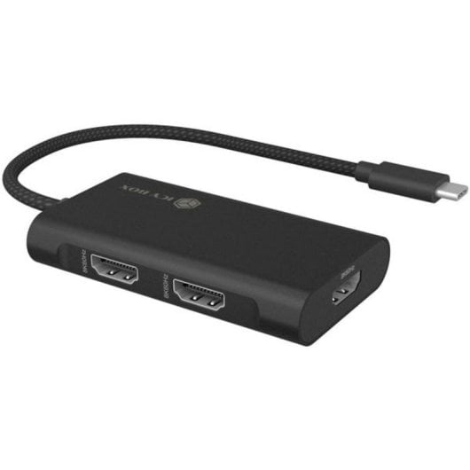 Hub ICY BOX 3 HDMI-Anschlüsse 10 Gbps USB 3.2 Gen 2 IB-AD1030-C Kabel 20 cm