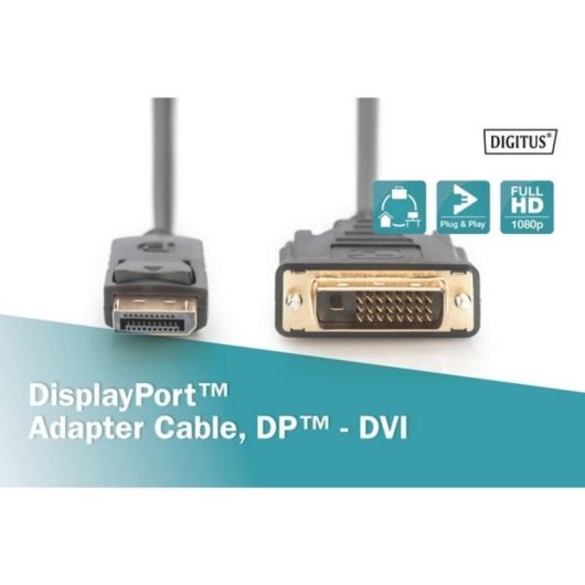 Cable adaptador DisplayPort a DVI-D Digitus 3 m