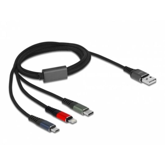 Delock USB 3-in-1-Ladekabel Typ-A zu Lightning/Micro USB/USB Type-C 1 m
