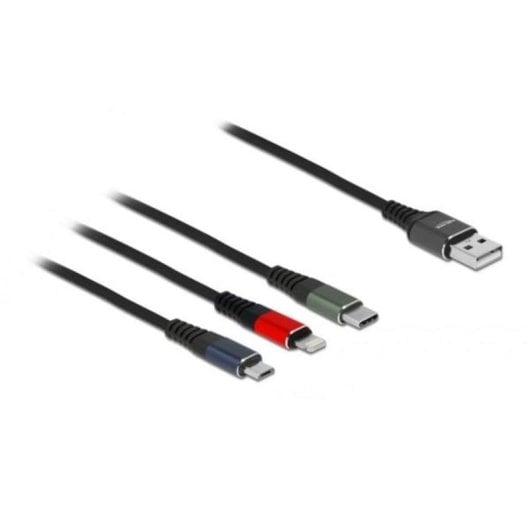 Delock USB 3-in-1-Ladekabel Typ-A zu Lightning/Micro USB/USB Type-C 1 m