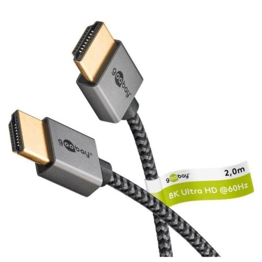 Cable HDMI Goobay 75758 2 m HDMI 2.1 Gris