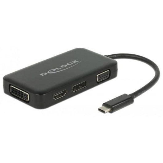 Adaptador USB-C para HDMI, DisplayPort, DVI-I e VGA DeLOCK 63929