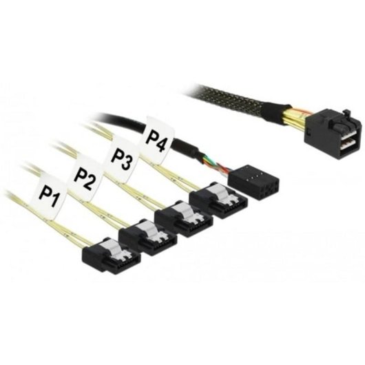 Cabo Adaptador DeLOCK 85732 Mini SAS HD SFF-8643 para 4x SATA 6 Gb/s 1 m