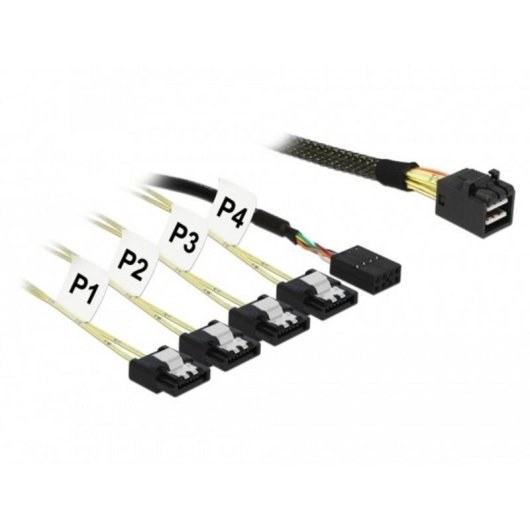 Cabo Adaptador DeLOCK 85732 Mini SAS HD SFF-8643 para 4x SATA 6 Gb/s 1 m