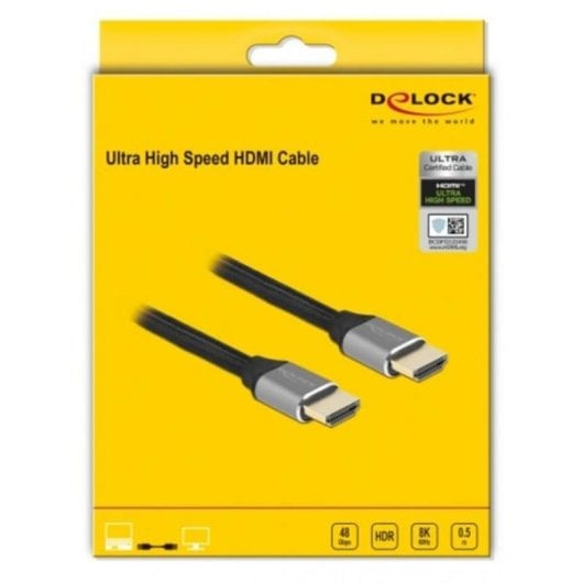 Cavo HDMI DeLOCK 48 Gbps 8K 60 Hz 0,5 m Grigio