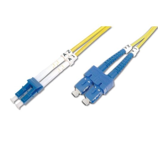 Cable de fibra óptica Digitus LC a SC, modo único, 1 m, amarillo