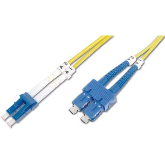 Cable de fibra óptica Digitus LC a SC, modo único, 1 m, amarillo