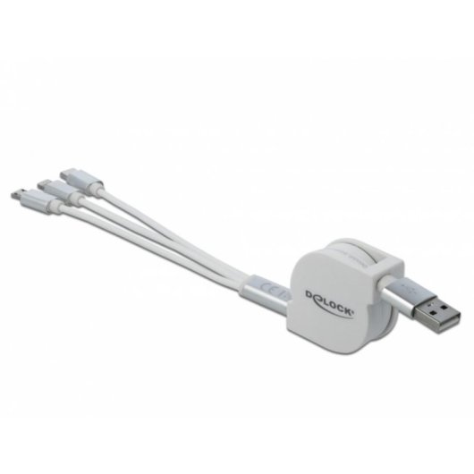 Câble USB DeLOCK 85850 0,98 m USB 2.0 Argent Blanc