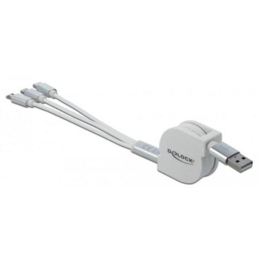 Câble USB DeLOCK 85850 0,98 m USB 2.0 Argent Blanc