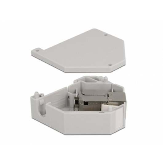 Adaptador de carril DIN con módulo Keystone RJ-45 hembra Cat.6A LSA DeLOCK