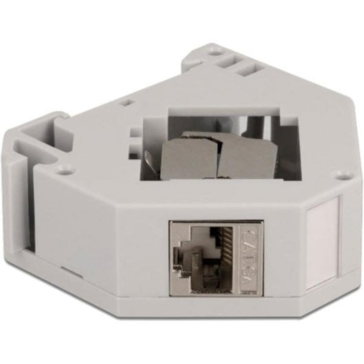 Adaptador de carril DIN con módulo Keystone RJ-45 hembra Cat.6A LSA DeLOCK
