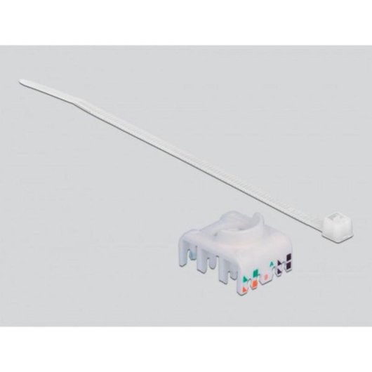 Adaptador de carril DIN con módulo Keystone RJ-45 hembra Cat.6A LSA DeLOCK