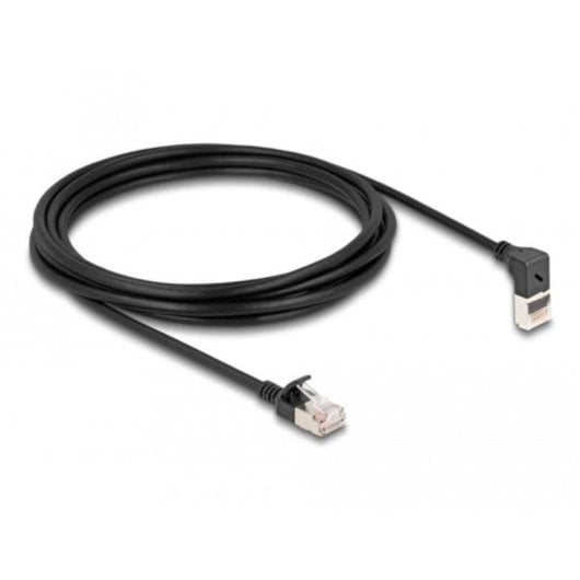 Cavo di Rete RJ45 Cat.6A S/FTP Slim 90° Angolato 3 m Nero DeLOCK