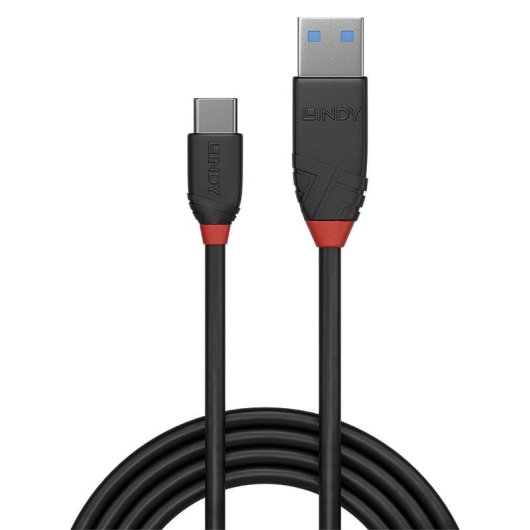 Cable USB 3.2 Gen 1 Lindy Black Line 0,5 m USB-A a USB-C 10 Gbit/s Negro