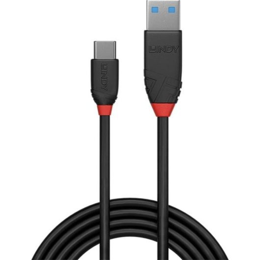 Cable USB 3.2 Gen 1 Lindy Black Line 0,5 m USB-A a USB-C 10 Gbit/s Negro