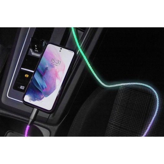 Cable USB-A a USB-C Ansmann 1700-0158 1 m iluminación LED multicolor