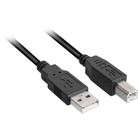 Cable USB Sharkoon 1 m USB 2.0 A a B Negro