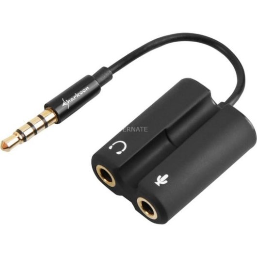 Adaptador de áudio Sharkoon PMP35 3,5 mm Preto