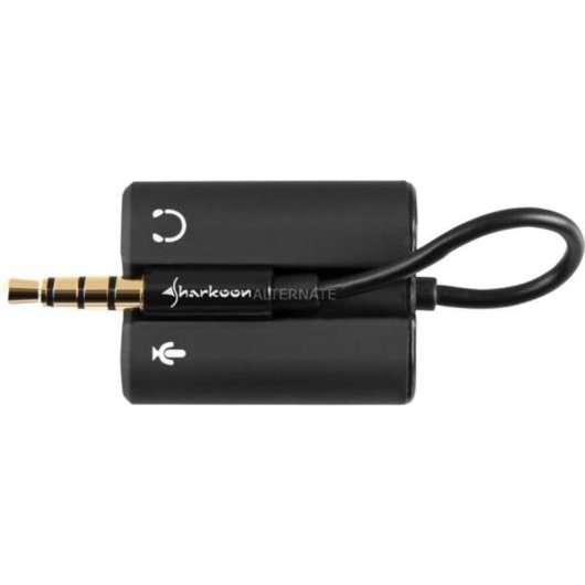 Adaptador de áudio Sharkoon PMP35 3,5 mm Preto