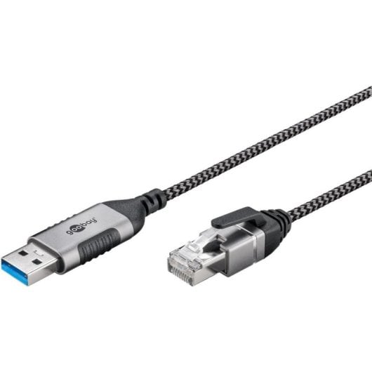 Adattatore Ethernet USB 3.0 a RJ45 Goobay 74393 1 m Nero Argento