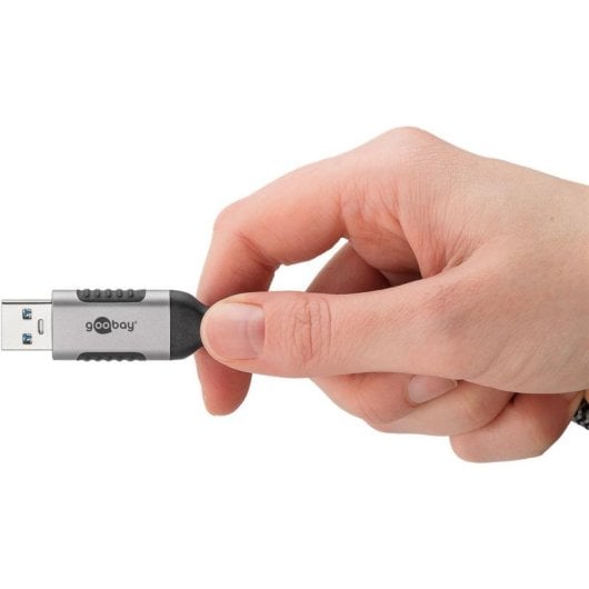 Adattatore Ethernet USB 3.0 a RJ45 Goobay 74393 1 m Nero Argento