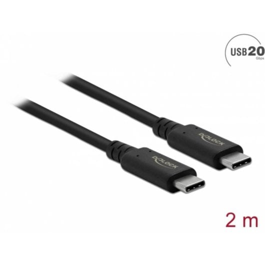 Kabel USB4 Delock 20 Gbps 2 m USB-C zu USB-C Schwarz