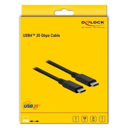 Kabel USB4 Delock 20 Gbps 2 m USB-C zu USB-C Schwarz