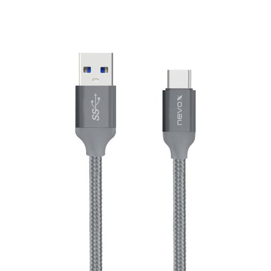 USB-Kabel Nevox 1480 2 m USB A auf USB C USB 3.2 Gen 2 Grau