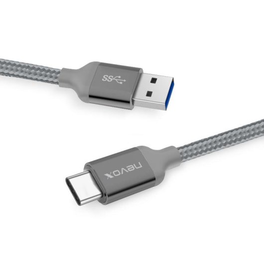 USB-Kabel Nevox 1480 2 m USB A auf USB C USB 3.2 Gen 2 Grau