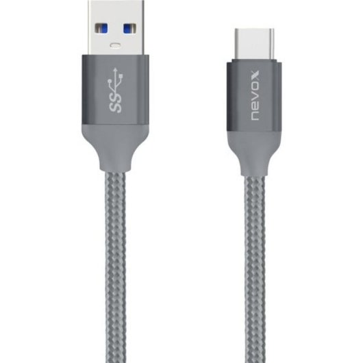 USB-Kabel Nevox 1480 2 m USB A auf USB C USB 3.2 Gen 2 Grau