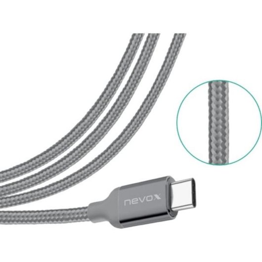 USB-Kabel Nevox 1480 2 m USB A auf USB C USB 3.2 Gen 2 Grau