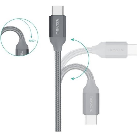 USB-Kabel Nevox 1480 2 m USB A auf USB C USB 3.2 Gen 2 Grau