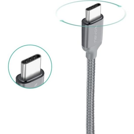 USB-Kabel Nevox 1480 2 m USB A auf USB C USB 3.2 Gen 2 Grau