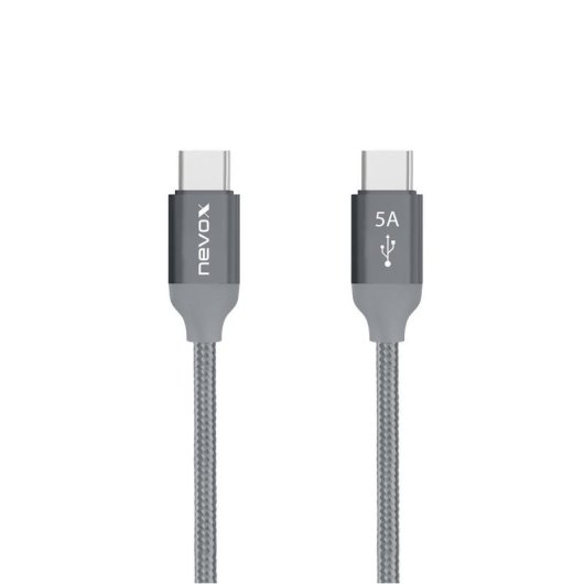 Câble USB Nevox 1654 2 m USB-C vers USB-C 2.0 Gris Argent