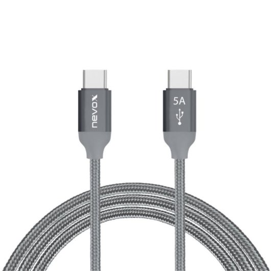 Câble USB Nevox 1654 2 m USB-C vers USB-C 2.0 Gris Argent