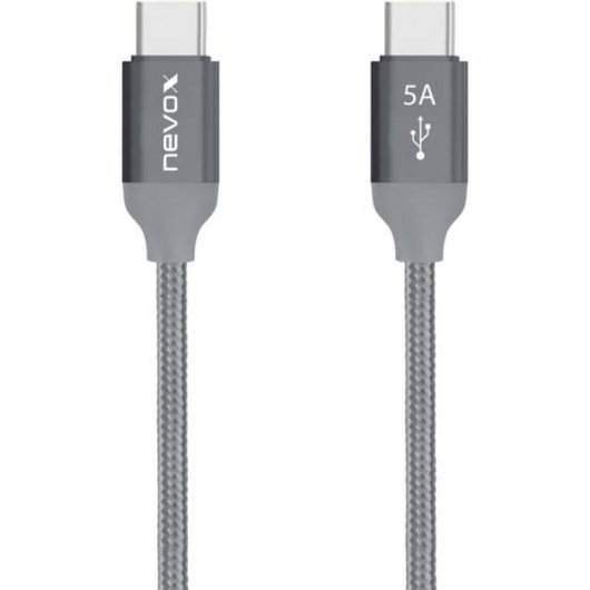 Câble USB Nevox 1654 2 m USB-C vers USB-C 2.0 Gris Argent
