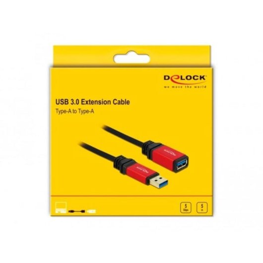 Cable de extensión USB 3.2 Gen 1 DeLOCK 5 m, USB-A macho a USB-A hembra