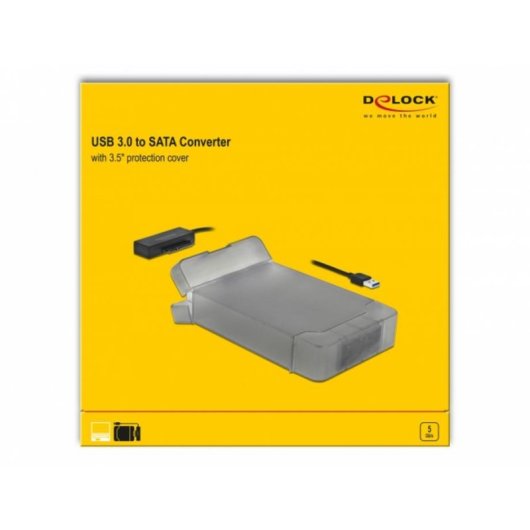 Convertidor DeLOCK 64086 USB Tipo A a SATA 6 Gbit/s Transparente