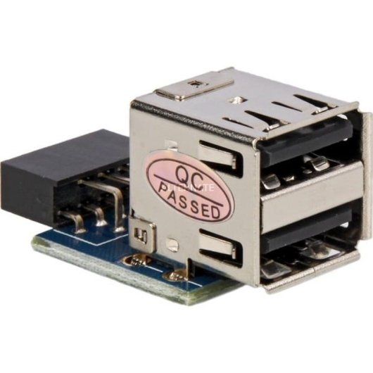 Adaptador DeLOCK 1 x 9-pin 2.54 mm a 2 x USB 2.0-A Negro, Azul, Plata