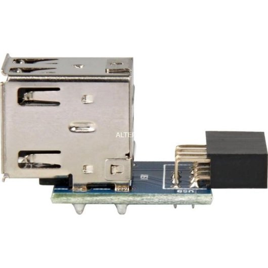 Adaptador DeLOCK 1 x 9-pin 2.54 mm a 2 x USB 2.0-A Negro, Azul, Plata
