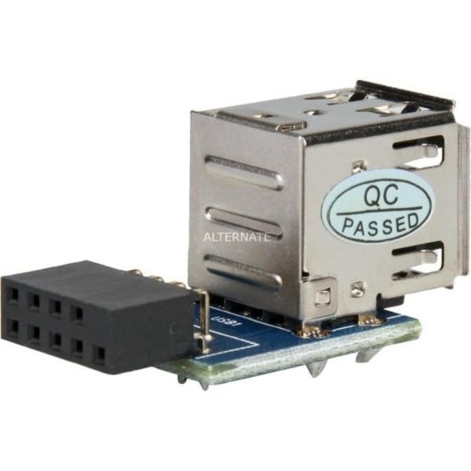 Adaptador DeLOCK 1 x 9-pin 2.54 mm a 2 x USB 2.0-A Negro, Azul, Plata