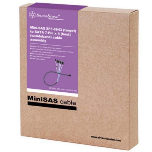 Cabo Adaptador SilverStone CPS05-RE 0,6 m SFF-8643 para 4x SATA 7 pinos