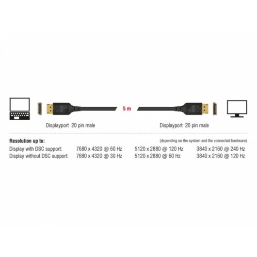 Cabo DisplayPort 3 m DeLOCK 85661 Preto