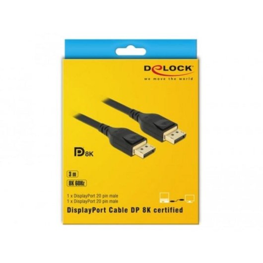 Cabo DisplayPort 3 m DeLOCK 85661 Preto