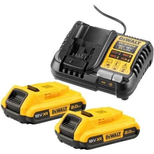Chargeur DeWALT DCB1104D2-QW 18V avec 2 batteries lithium-ion